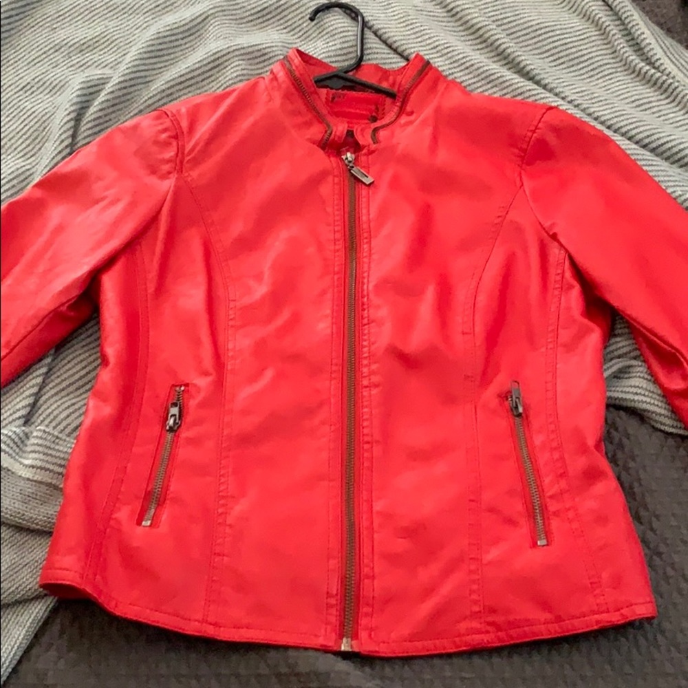 Bright red Moto Jacket!! - Picture 9 of 10